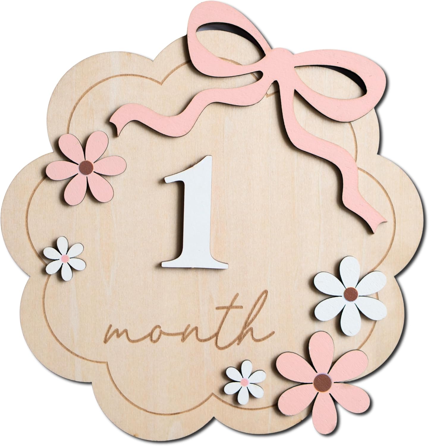 Baby Monthly Milestone Sign,1-12 Monthly Baby Milestone, Month Milestone Baby Girl, Baby Months Milestone, Newborn Photography Props Double-Sided (B11)
