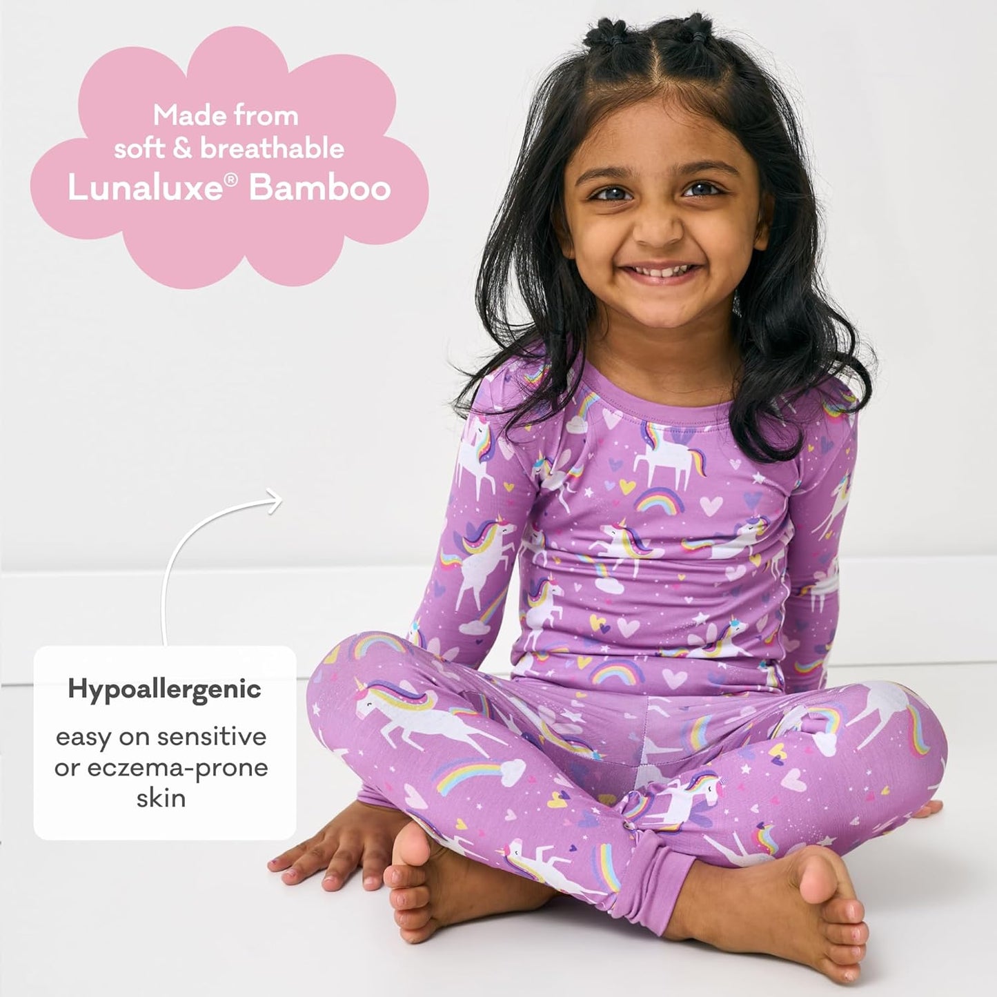 Little Sleepies Two-Piece Pajama Set for Boys & Girls, Soft Viscose from Bamboo Toddler Pajamas for Kids, Family Matching PJs