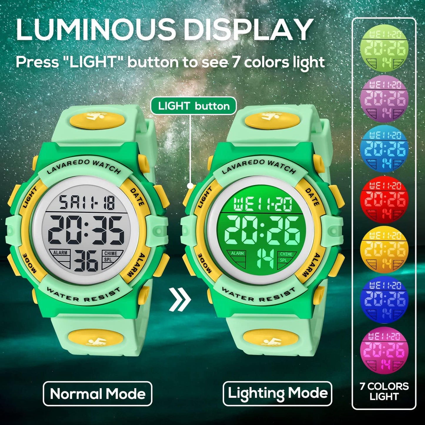Kids Watch,Boys Watch for 3-15 Year Old Boys,Digital Sport Outdoor Multifunctional Chronograph LED 50 M Waterproof Alarm Calendar Analog Watch for Children with Silicone Band,Kids Gift