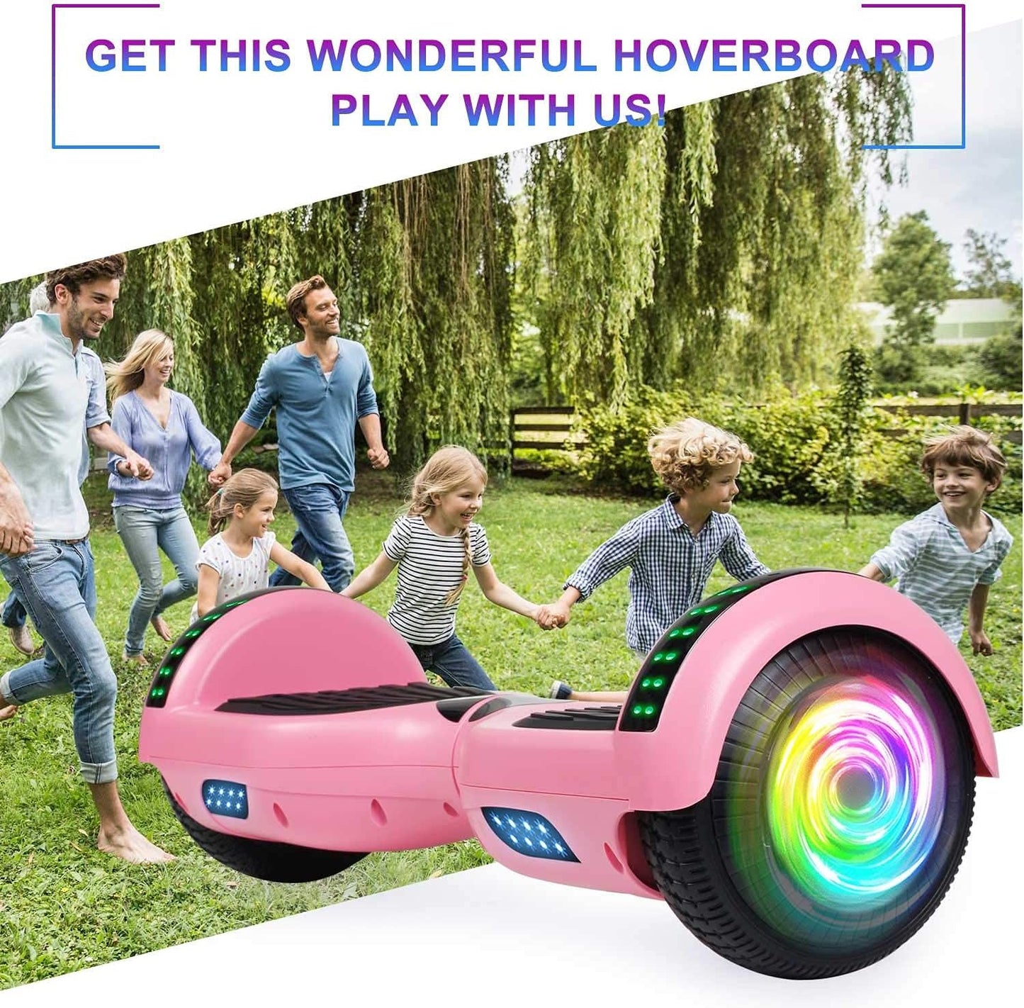 SISIGAD Scooters for Kids Ages 6-12, with Built-in Bluetooth Speaker and 6.5" Colorful Lights Wheels, Safety Certified Self Balancing Scooter Gift for Kids