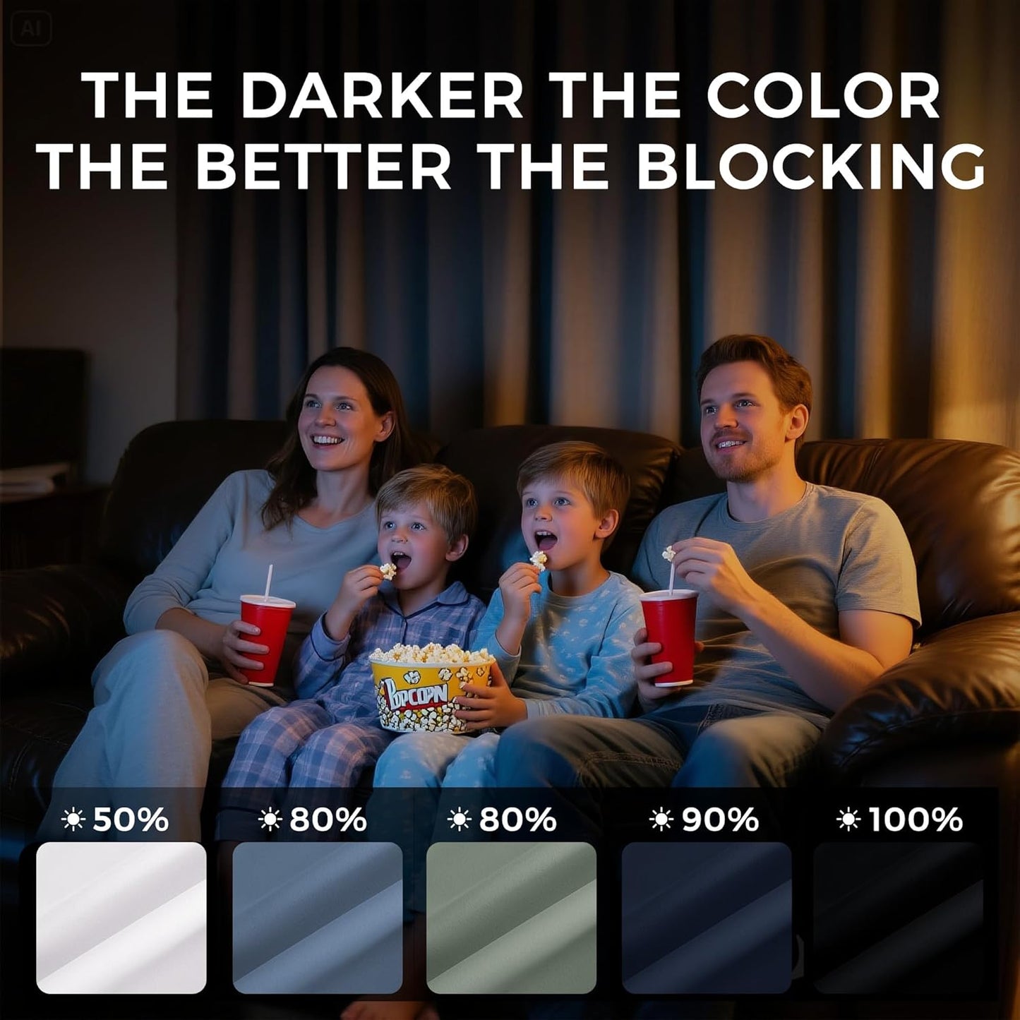 NICETOWN Stone Blue Energy Saving Drapes - Grommet Thermal Insulated Shades for Home Office, Yard, Flat, Bedroom, Hall - Durable, 2 Panels, W52 x L63