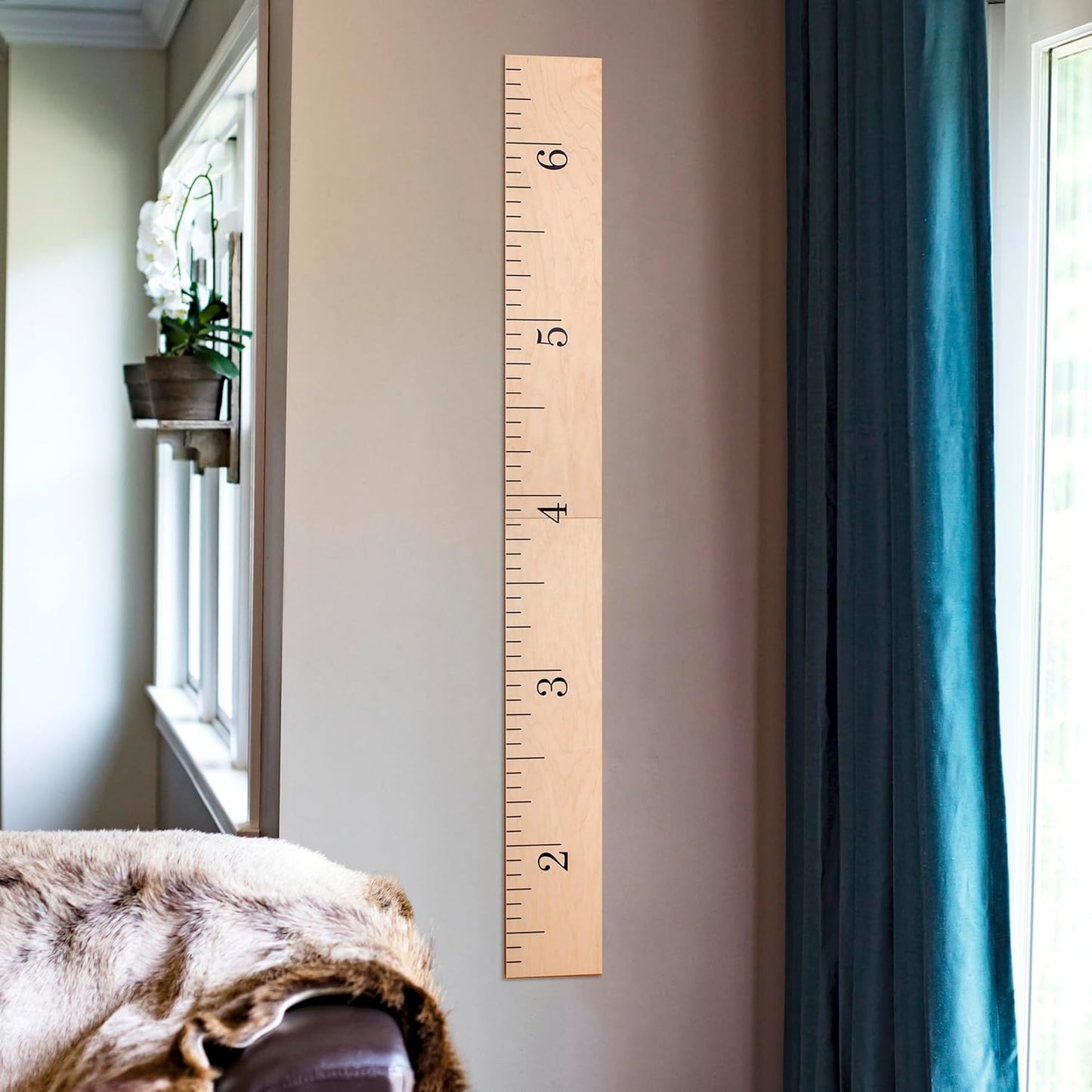 Wooden Growth Chart – Kids Height Chart, Wall Measurement for Kids, Height Chart for Wall, Growth Ruler for Children – Natural Ruler (63"x6.7")
