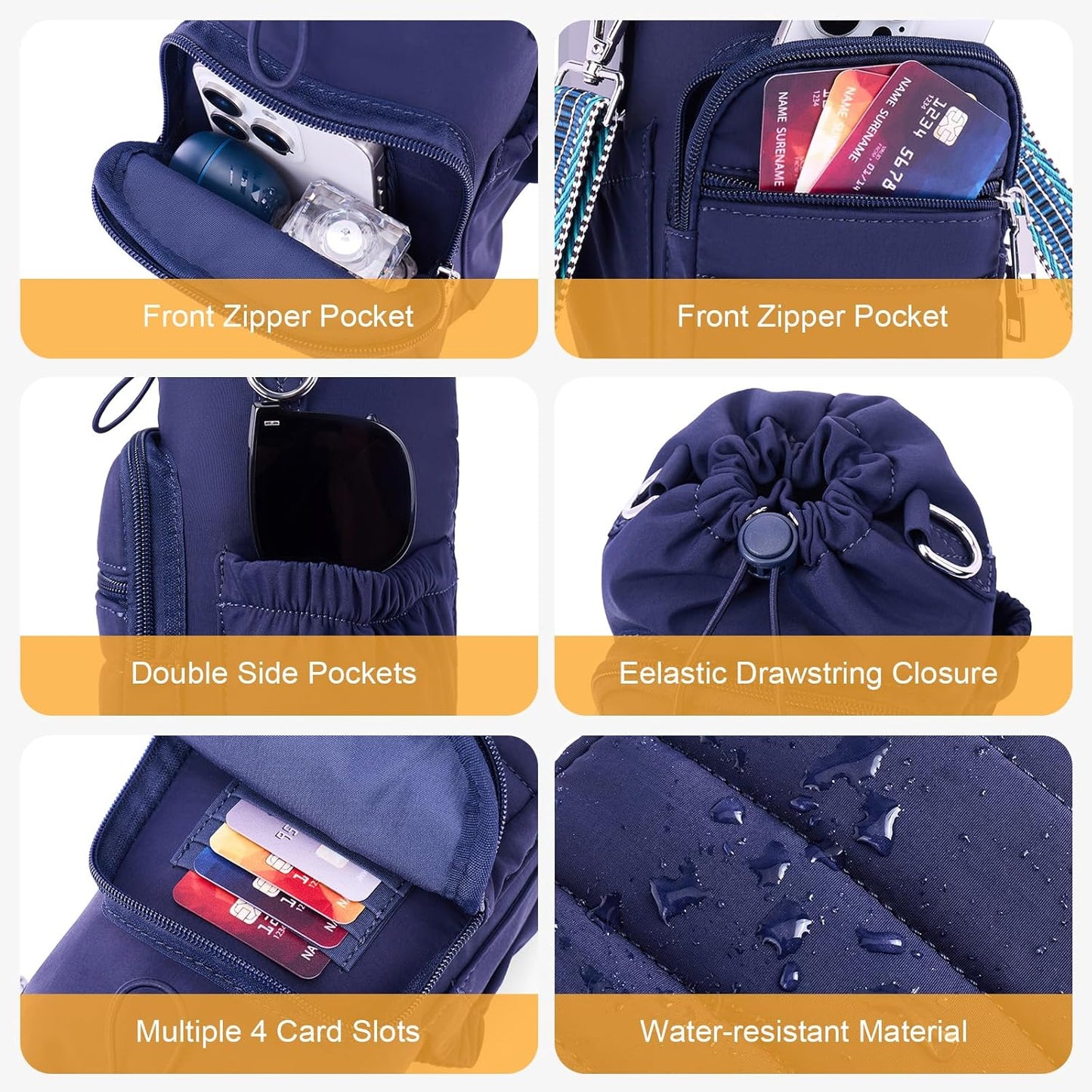 Water Bottle Bag 40 oz Crossbody Holder for Walking Hiking Insulated Carrier Purse with Adjustable Strap