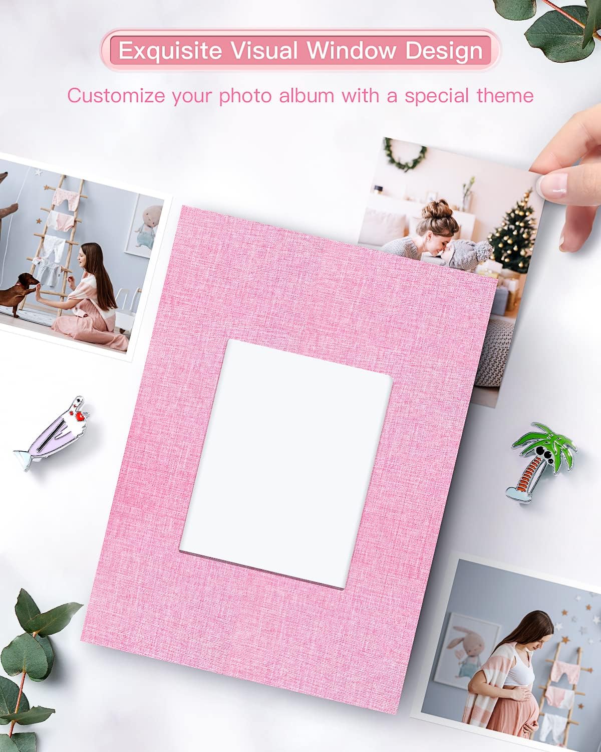 popotop Photo Album 4x6-100 Photos Photo Books with 100 Vertical Pockets,Linen Cover Albums for Family Wedding Anniversary Baby Vacation Pictures