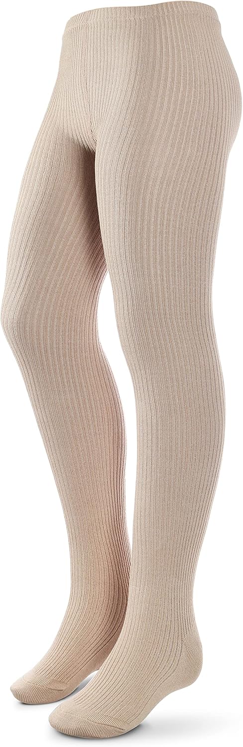 Kids, Girls thin Ribbed Cotton tights, Comfy, Soft Flat Tights Made from Breathable cotton| Great Tights For Uniform,