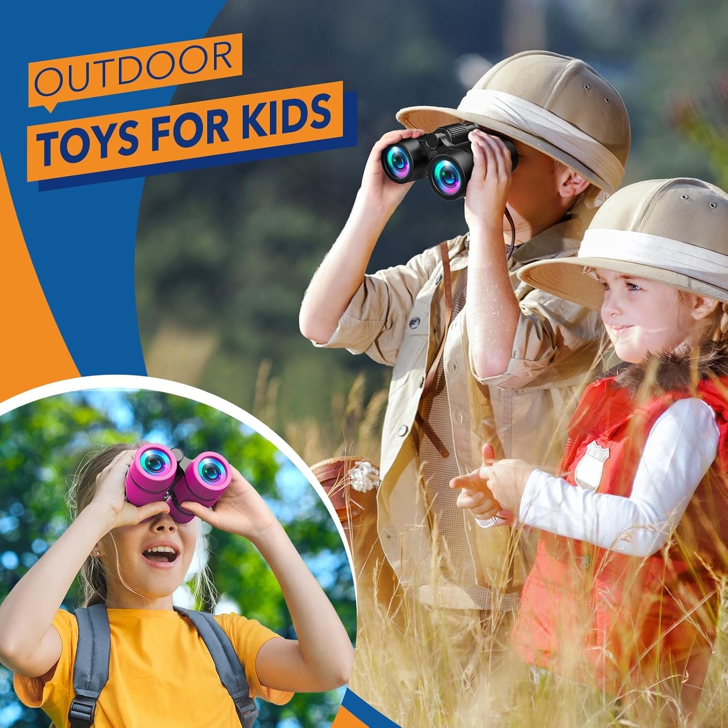 Boy Toys Ages 3-8: Kids Binoculars with Bird Watching Manual 4 5 6 7 8 Year Old Boys Girls Easter Birthday Gifts Outdoor Travel Binoculars Toy for Kid Age 4-6 Toddler Camping|Hiking Toys