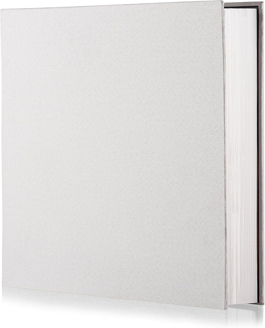 Photo Album Self Adhesive Scrapbook Album for 4×6 Pictures DIY Magnetic Linen Cover Album 15 Sheets/30 Blank Pages for Family Wedding, Birthday, Christmas, Anniversary (White)
