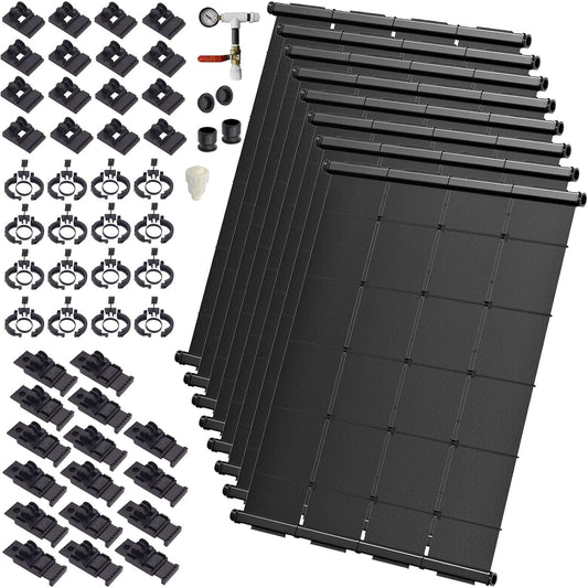 Industrial Grade Solar Pool Heater DIY Kit - Superior High-Wind Strapless Mounting System & Maximum Freeze Resistance (8-4'x9.5' / 304 Square Feet)