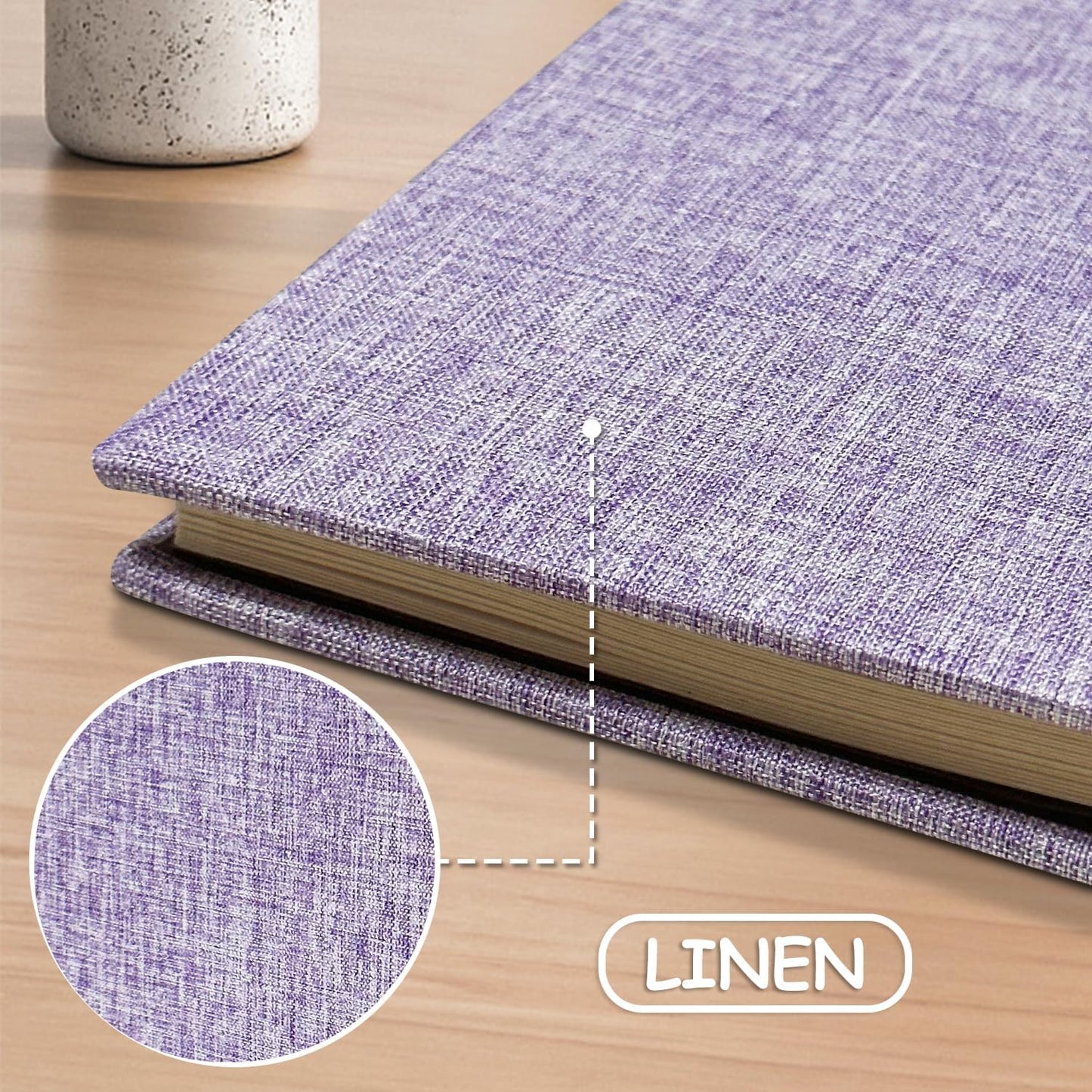 Large Photo Album Self Adhesive Scrapbook Album for 4×6 5×7 8×10 Pictures DIY Magnetic Linen Cover Album 60 Pages for Family Wedding Gifts with Metal Pen and Plastic Board