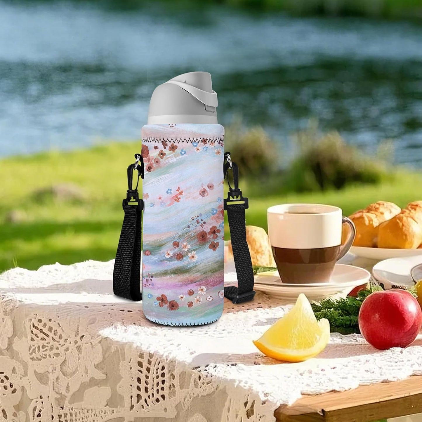 AUPET Water Bottle Bag Carrier,24oz/32oz Insulated Neoprene bottle Sling Holder Case Pouch Cover for 1000ML/750ML Bottles with Shoulder Strap for walking