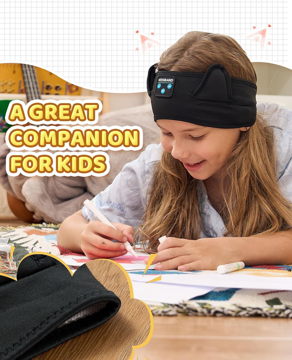 Kids Headphones Headband - Foldable with Adjustable Headband, 3.5 MM Jack for Online Learning, Plane, Travel, Tablet, iPad, Computer
