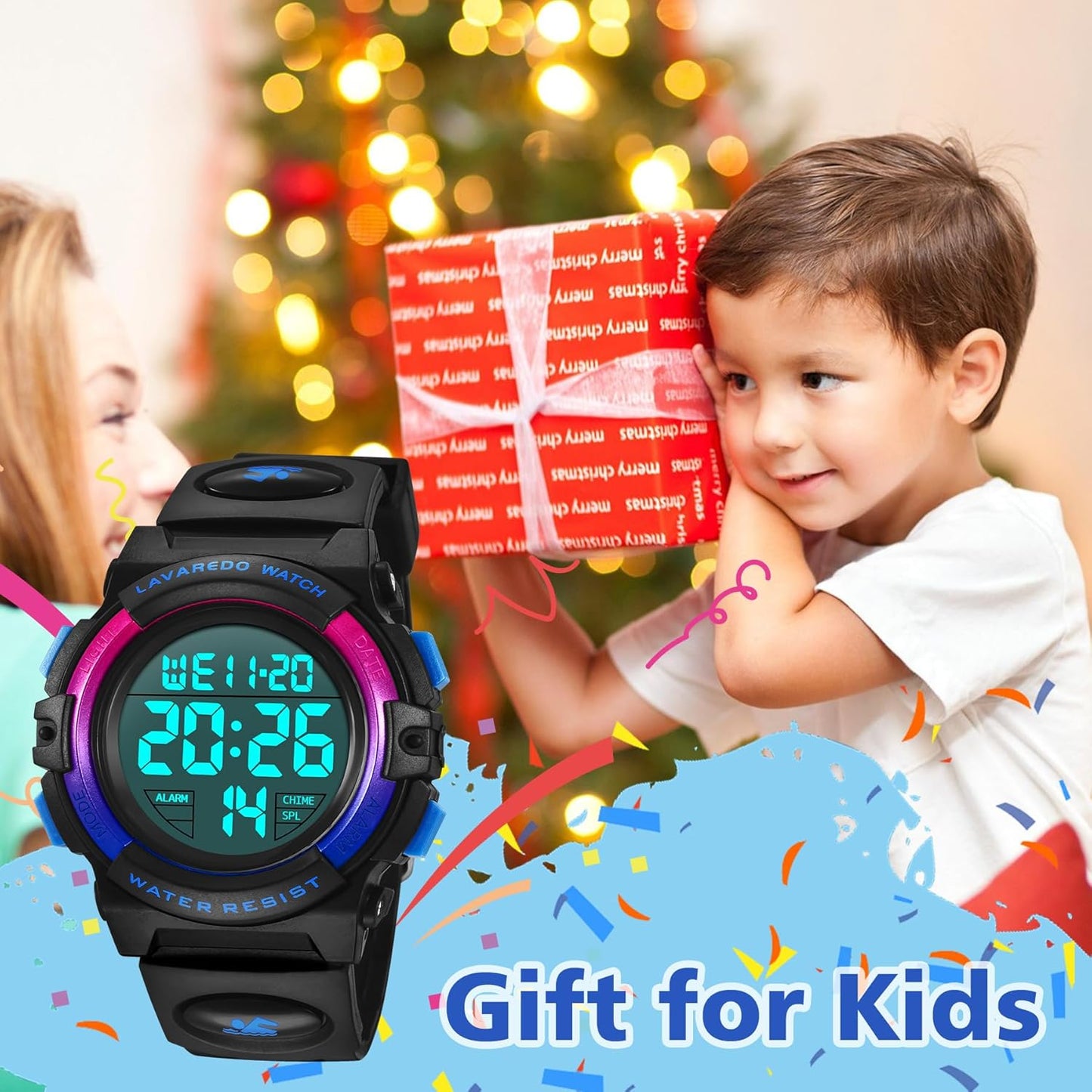 Kids Watch,Boys Watch for 3-15 Year Old Boys,Digital Sport Outdoor Multifunctional Chronograph LED 50 M Waterproof Alarm Calendar Analog Watch for Children with Silicone Band,Kids Gift