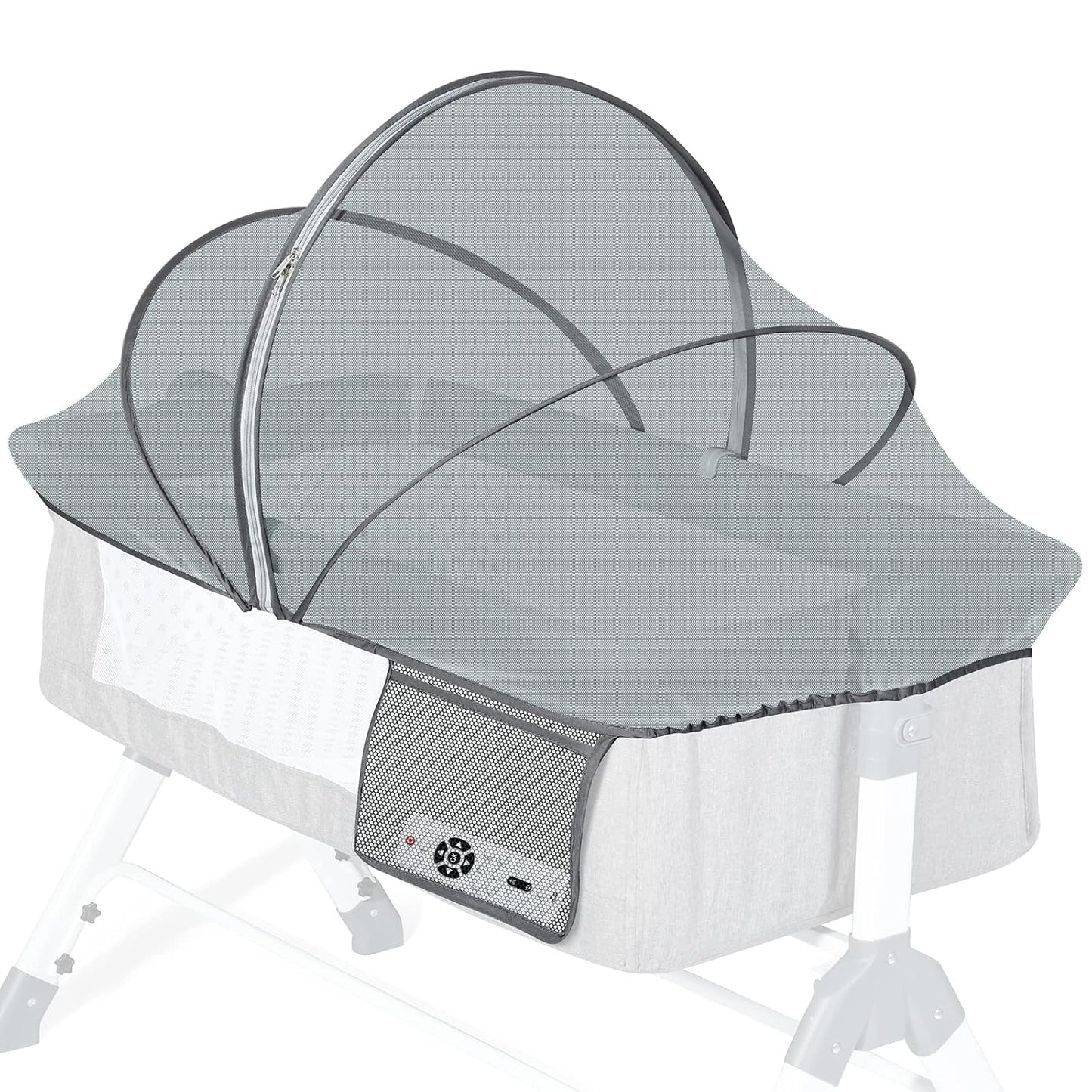 Orzbow Bassinet Cover to Keep Cats Out, Toddler Mosquito Net for Bassinet with Two-Way Zippers & Storage Bag - Infant from Mosquito Bites and Falling Protection, Gray