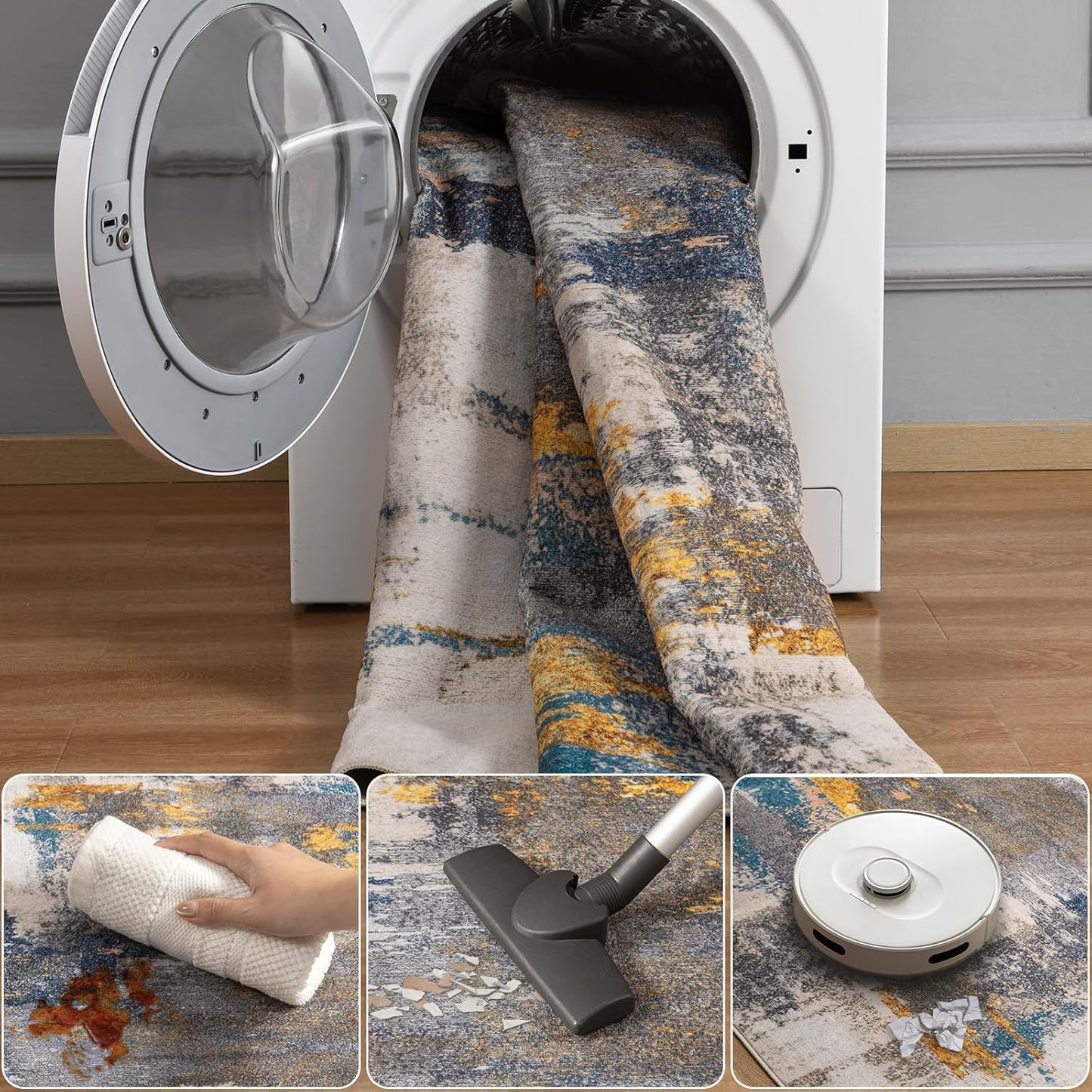 Entrance Rug 2x3 Indoor Door Mats for Entryway Modern Abstract Washable Rugs Grey Rug Non Slip Throw Rugs for Bedroom, Kitchen, Front Door Entryway
