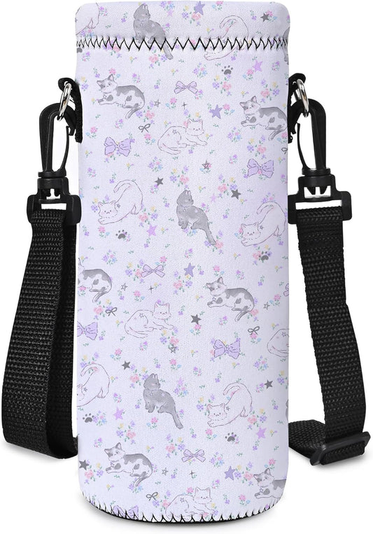 AUPET Water Bottle Bag Carrier,24oz/32oz Insulated Neoprene bottle Sling Holder Case Pouch Cover for 1000ML/750ML Bottles with Shoulder Strap for walking