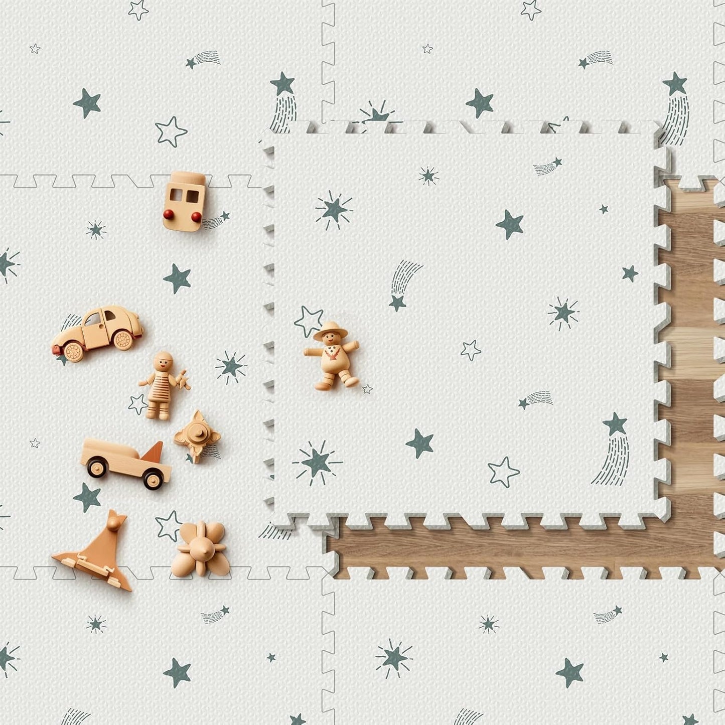 Baby Foam Play Mat, PIGLOG 72”x48” Floor Mats for Kids, Baby Crawling Mat with Interlocking Floor Tiles, Toddler Playmats for Indoor and Outdoor, Easy to Clean Playroom Foam Mats, Pentagram