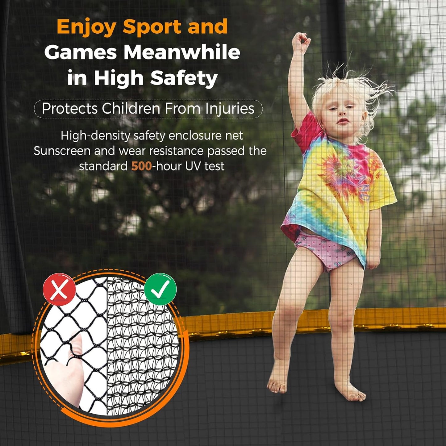 Tatub Large Trampolines Outdoor 10 12 14 15 16FT for Kids and Adults,Outdoor Recreational Pumpkin Trampolines with Curved Poles and Safety Enclosure Net, Basketball Hoop, Ladder