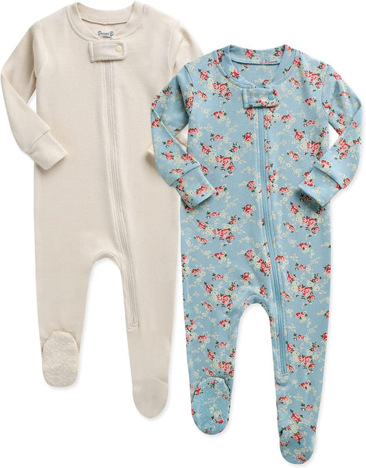 VAENAIT BABY Infant Toddler Boys Girls Footed One-Piece Sleep and Play Premium Modal Pajamas 1-2 Pieces
