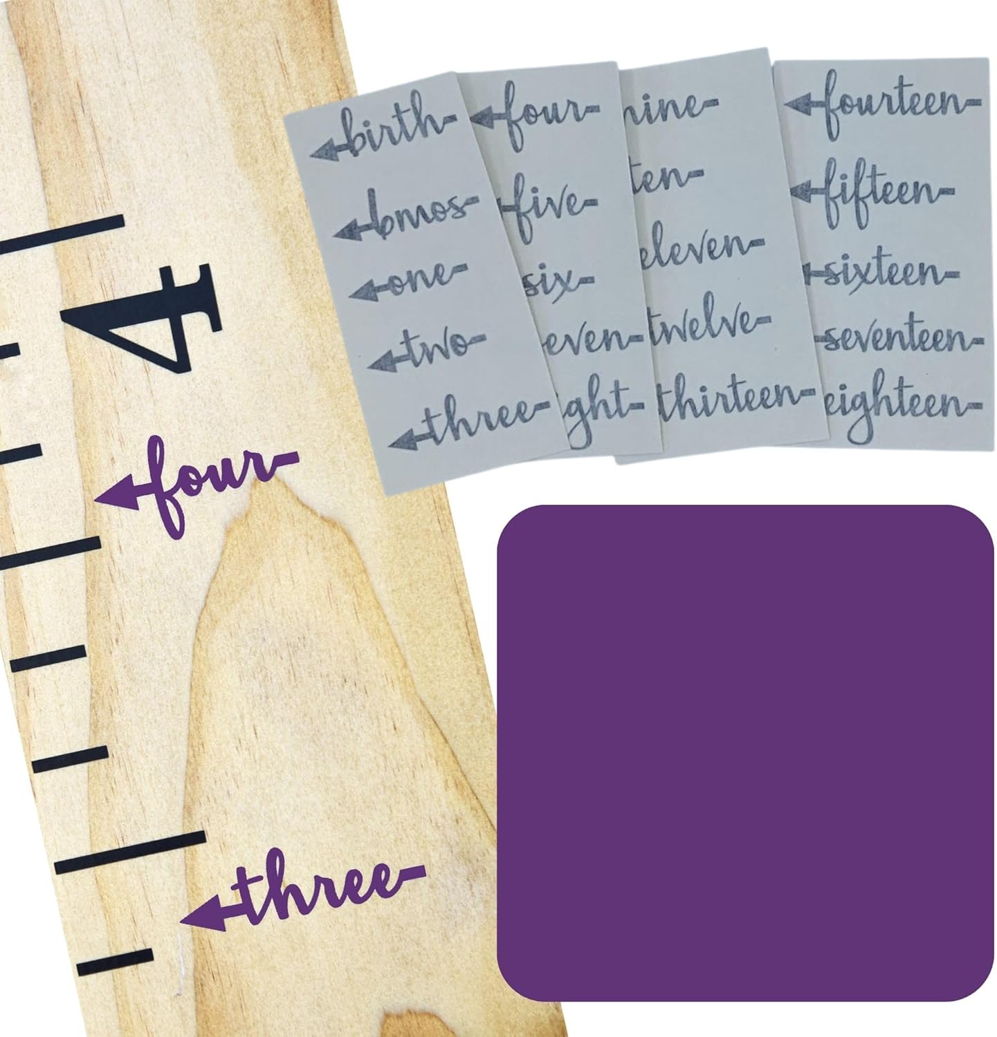 Little Acorns ADD ON - DIY Vinyl Growth Chart Ruler - Height Marker Arrows ONLY - Script - Straight