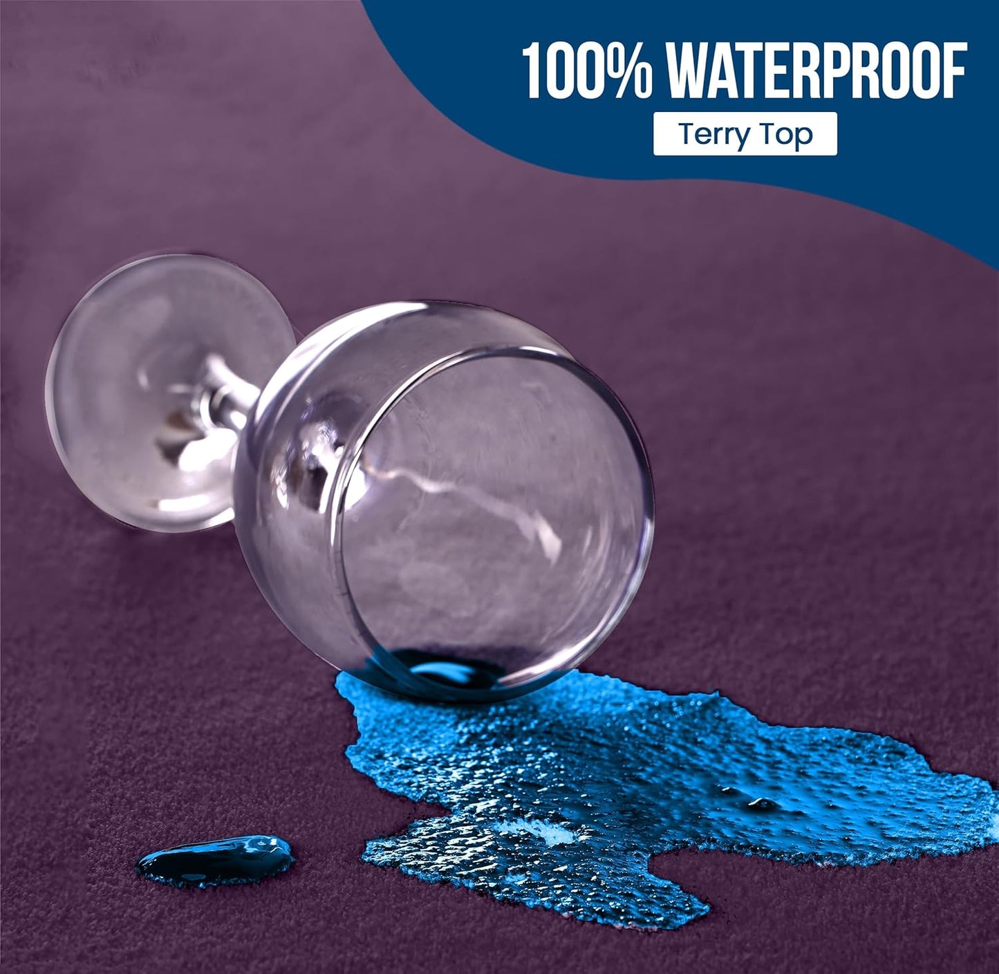 Utopia Bedding Waterproof Mattress Protector Twin Size, Premium Terry Mattress Cover 200 GSM, Breathable, Fitted Style with Stretchable Pockets (Purple)