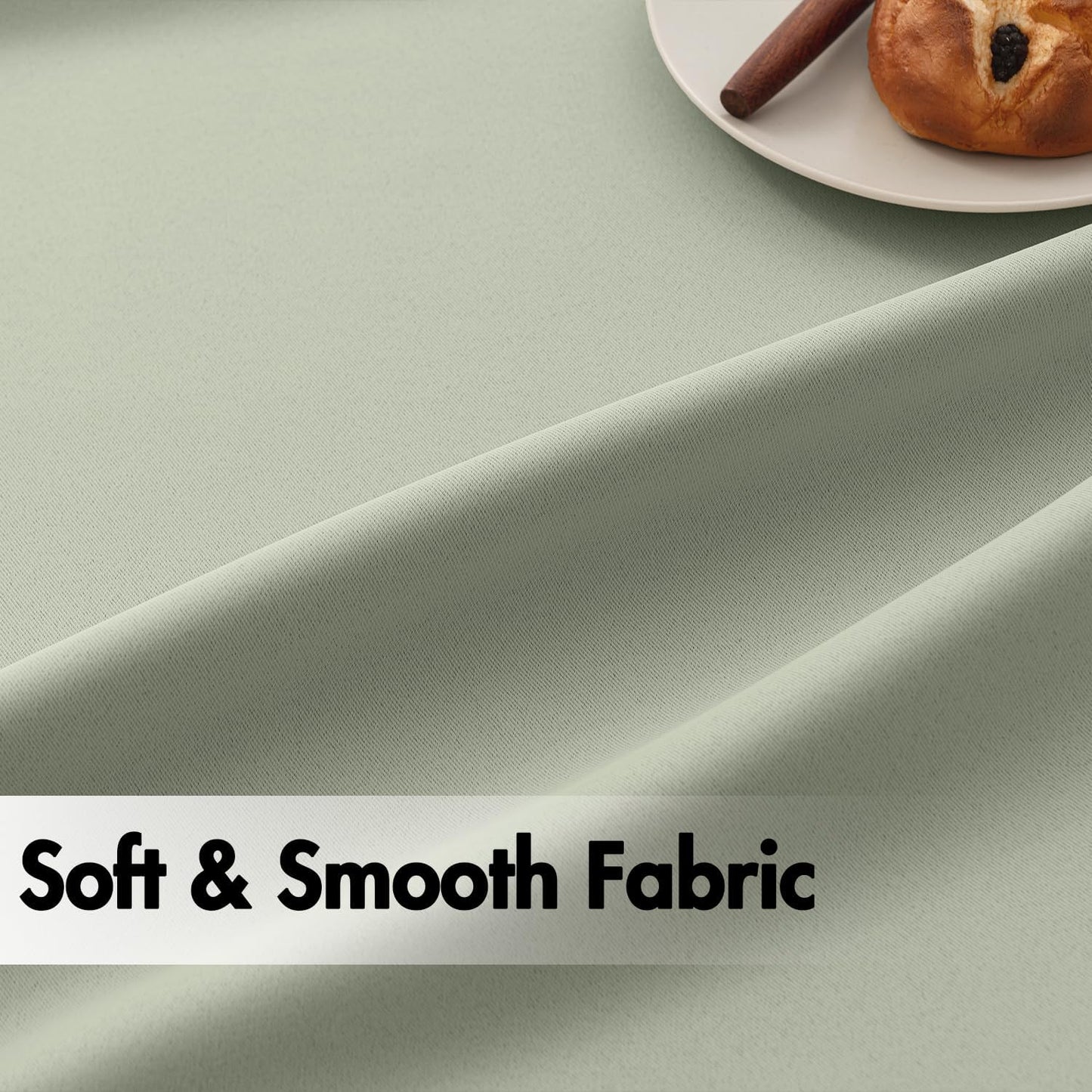 ANRODUO Back Tab Blackout Curtains for Bedroom Living Room, Rod Pocket Pinch Pleated Thermal Insulated Room Darkening Curtains 45 Inches Long 2 Panels, Sage Green, 42 x 45 Inch