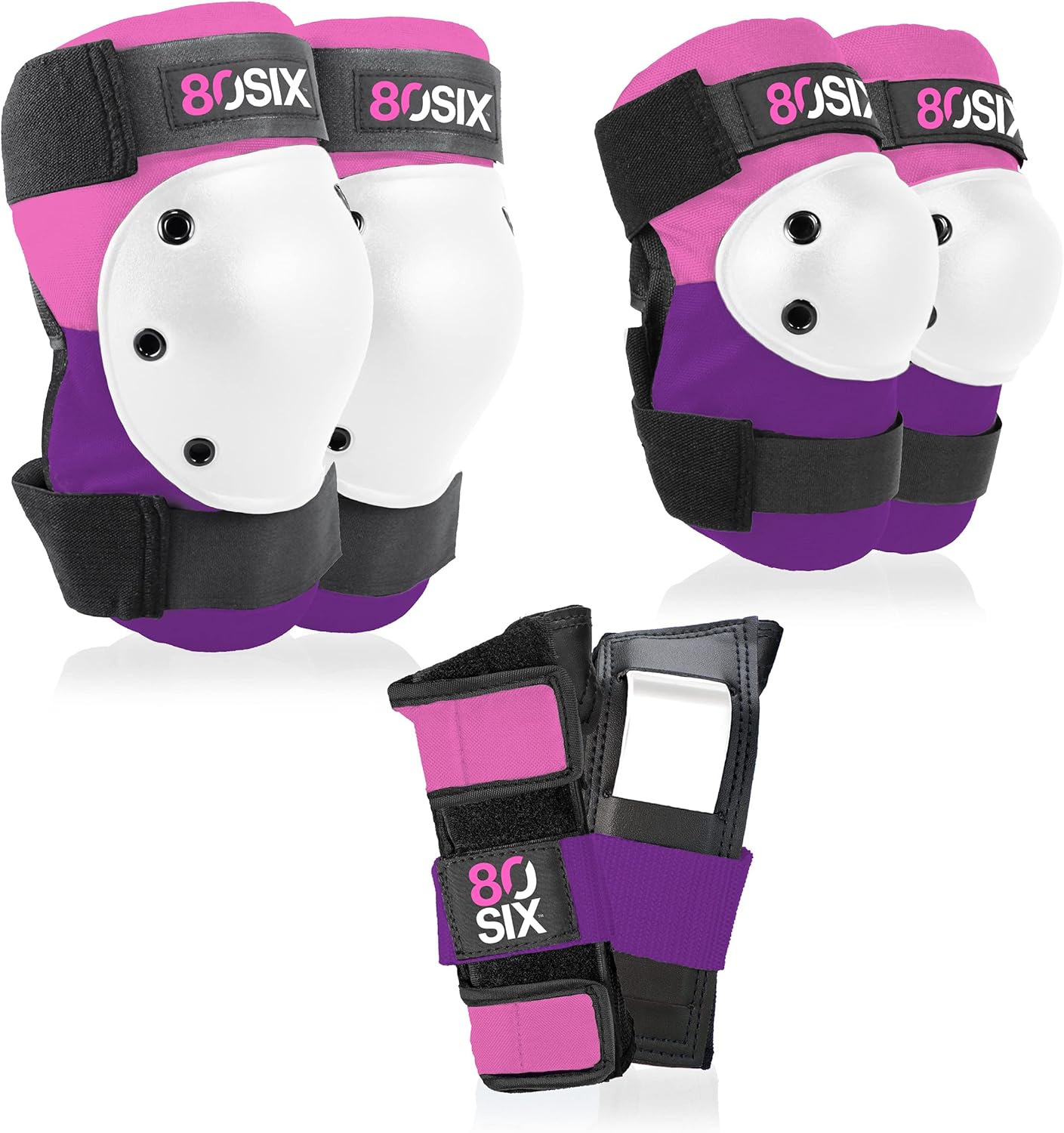 80Six Kids Multi-Sport Pad Set with Wristguards, Elbow Pads, and Knee Pads, Designed by Industry Leading Brand Triple 8