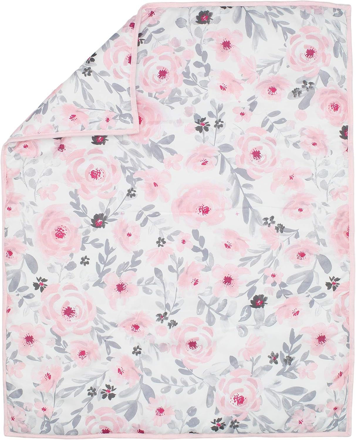 Bedtime Originals Blossom Pink Watercolor Floral 3-Piece Mini Crib Bedding Set