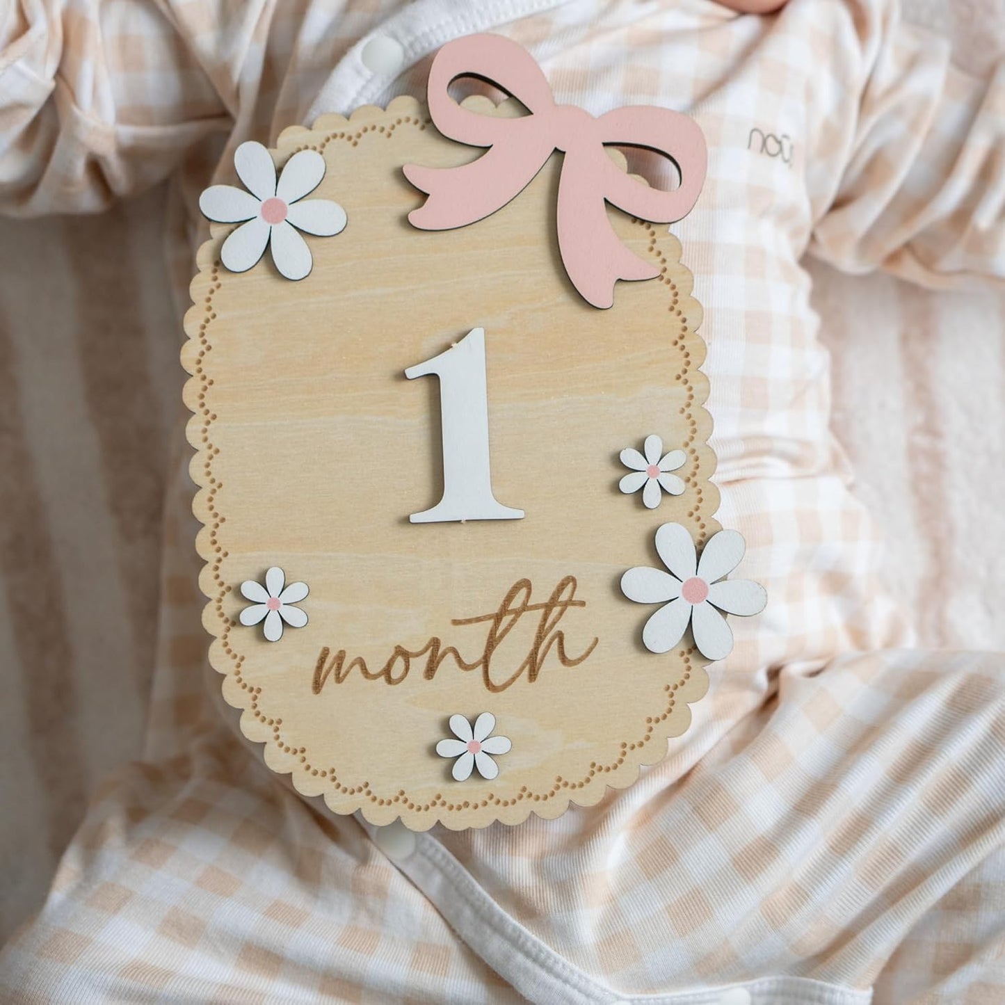 Baby Monthly Milestone Sign,1-12 Monthly Baby Milestone, Month Milestone Baby Girl, Baby Months Milestone, Newborn Photography Props Double-Sided (B13)