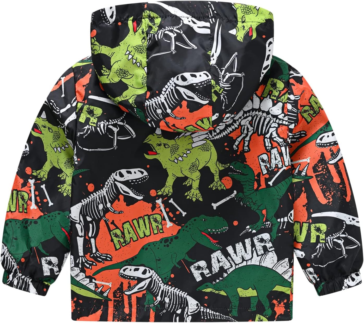 TUIJI Toddler Boys Girls Cartoon Print Zip Jacket Hooded Trench Lightweight Kids Coats Windbreaker Outdoor Cute Dust Coats