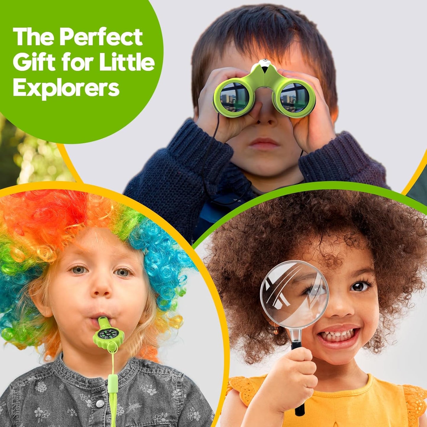 Binoculars for Kids, Toys for 3-12 Year Old Girls and Boys, Bird Watching Hiking 4 5 6 7 8 9 Year Old Girl Boy Christmas Birthday Gifts, Outdoor Toys for Kid Set with Magnifying Glass & Compass