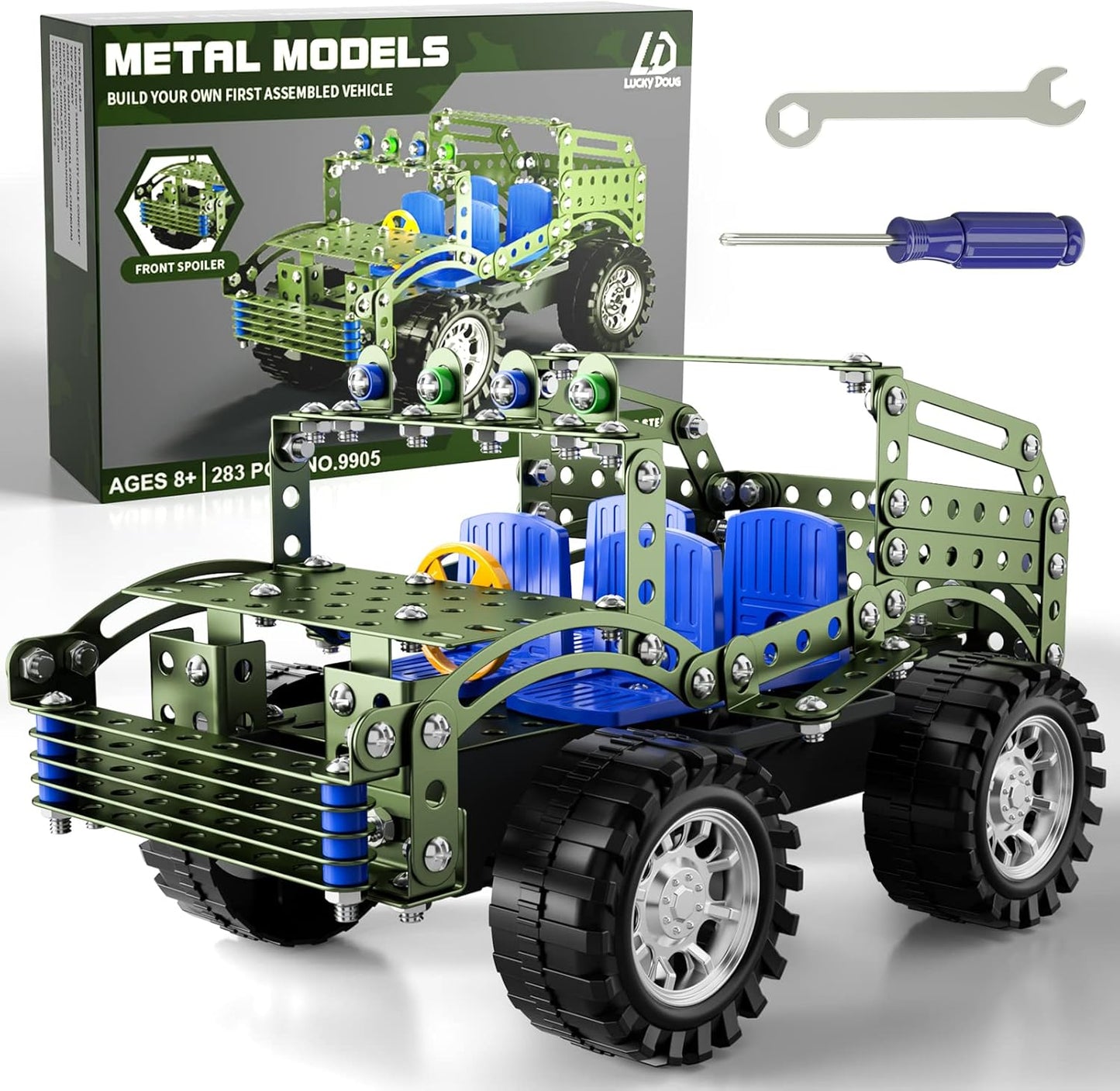 Lucky Doug Building Toys Model Truck Set - STEM Project for Kids Ages 8-12, Assembly Model Car Kits Toys for Kids Boys 8 9 10 11 Years Old