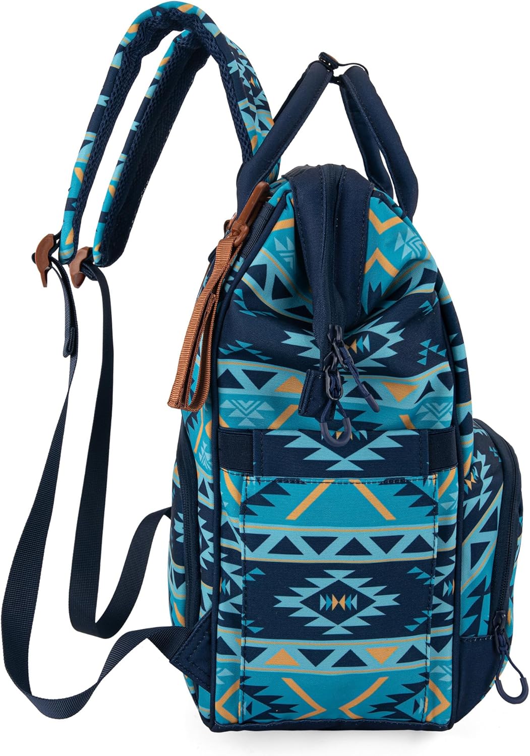 Wrangler Diaper Bag Backpack Aztec Travel Backpack Purses Western Multi-Function Baby Bags for Mom with Waterproof Insulated Pockets