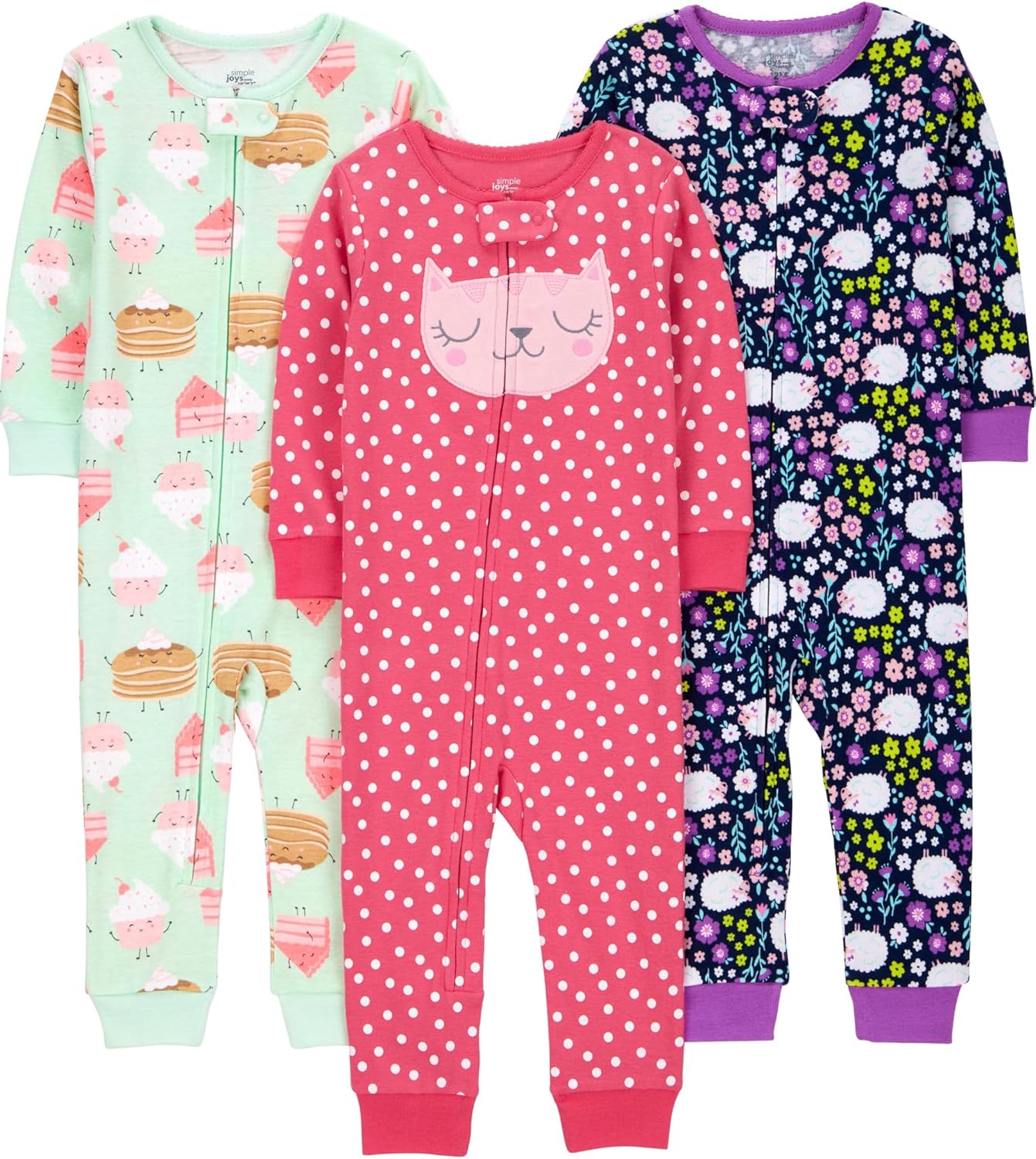 Simple Joys by Carter's Kids' 3-Pack Snug Fit Footless Cotton Pajamas