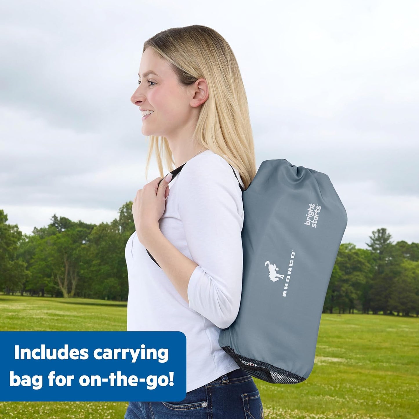 Ford Bronco Pop 'N Sit Portable Booster Chair by Bright Starts, Floor Seat, Indoor/Outdoor Use, Compact Fold, Area 51 Color, 6 Mos - 3 Yrs