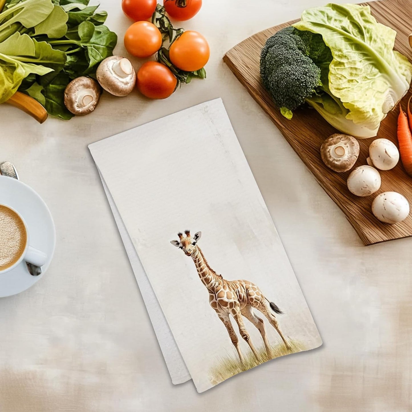 Giraffe Gifts Kitchen Towels Decorative, Giraffe Decor Hand Tea Towels for Bathroom Kitchen, Animal Lover Gifts for Kids Women Men Dish Towel Drying Cloth, 16x24 Inch