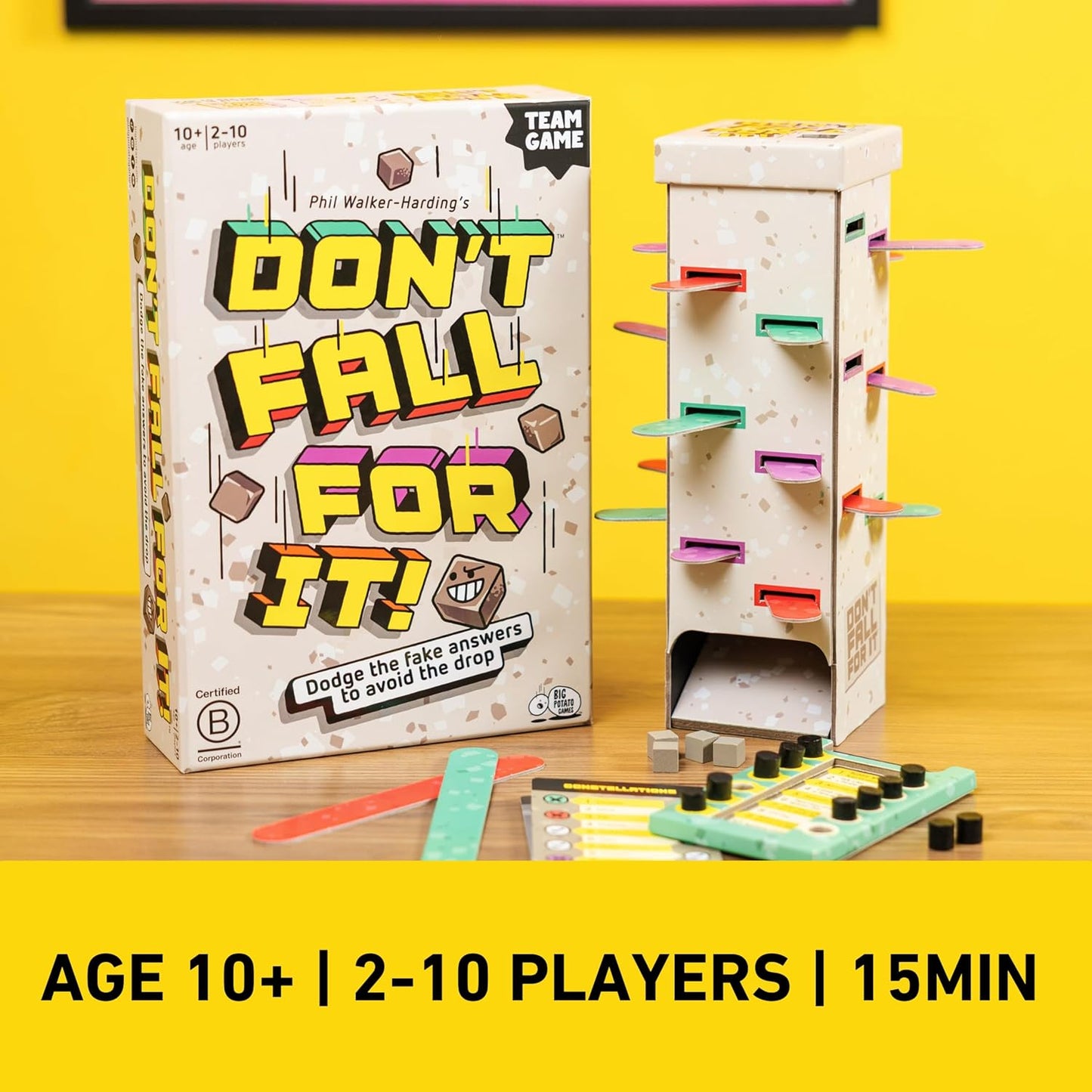 Don't Fall for It – Fun Trivia Board Game Age 3+ for Families and Kids | Hilarious Family Game for All Ages | 2+ Players, Portable and Easy to Play