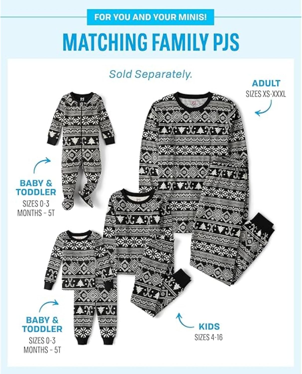 The Children’s Place Family Matching, Christmas and Holiday Pajama Sets, Cotton
