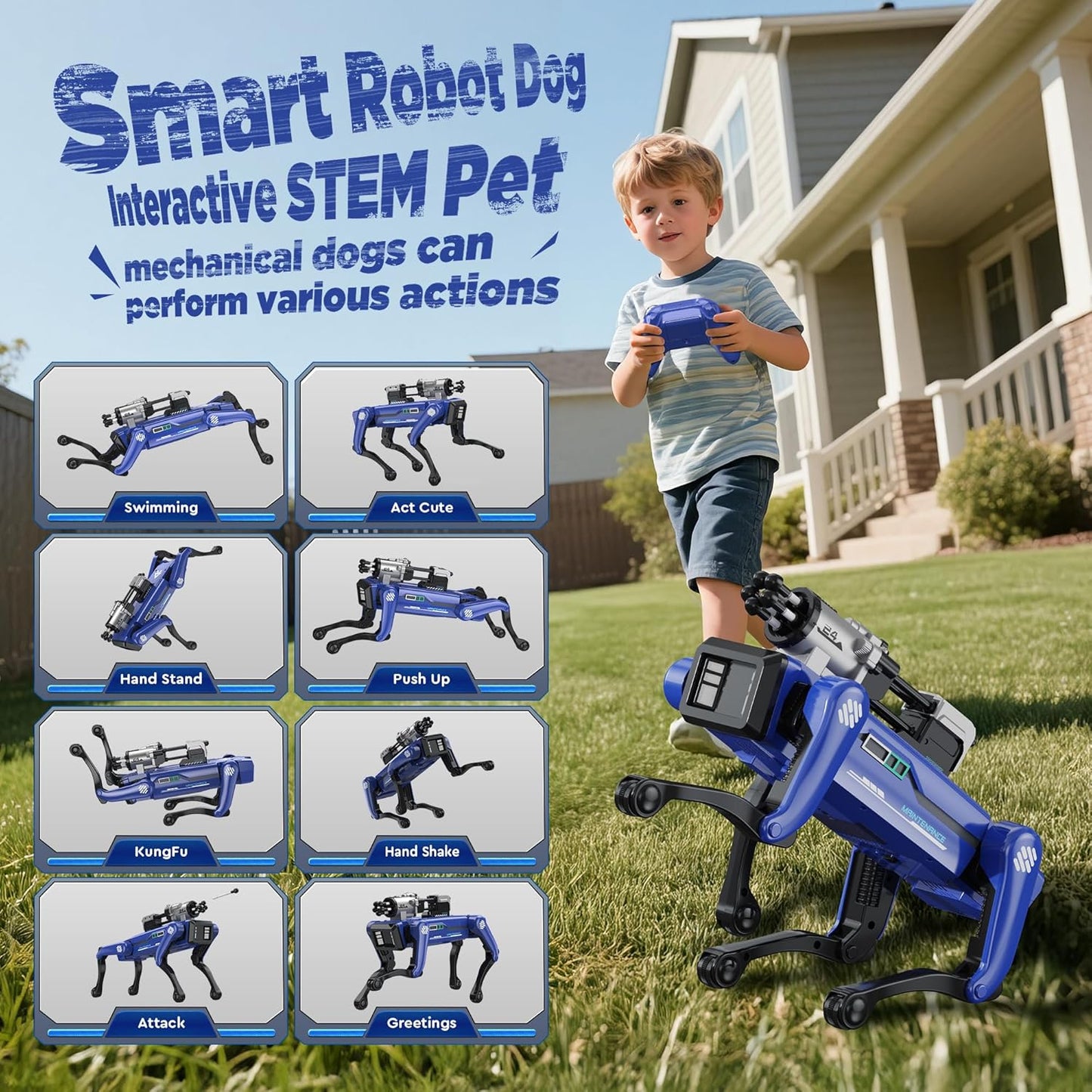 Smart Robot Dog - Interactive STEM Pet with Voice & Remote Control, 30+ Lifelike Actions, Programmable Play, 25m Range, Durable & Safe - Best Gift for Kids 6-12