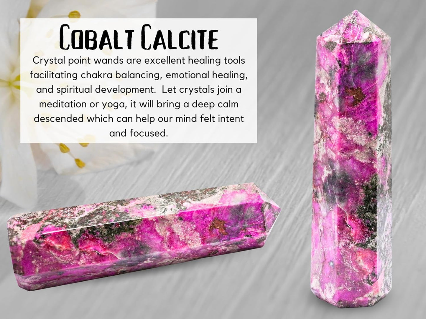Amazing Gemstone Large Cobalt Calcite Crystal Towers ~ Natural Healing Crystal Point Obelisk for Reiki Healing and Crystal Grid (5.5" to 6" INCH)