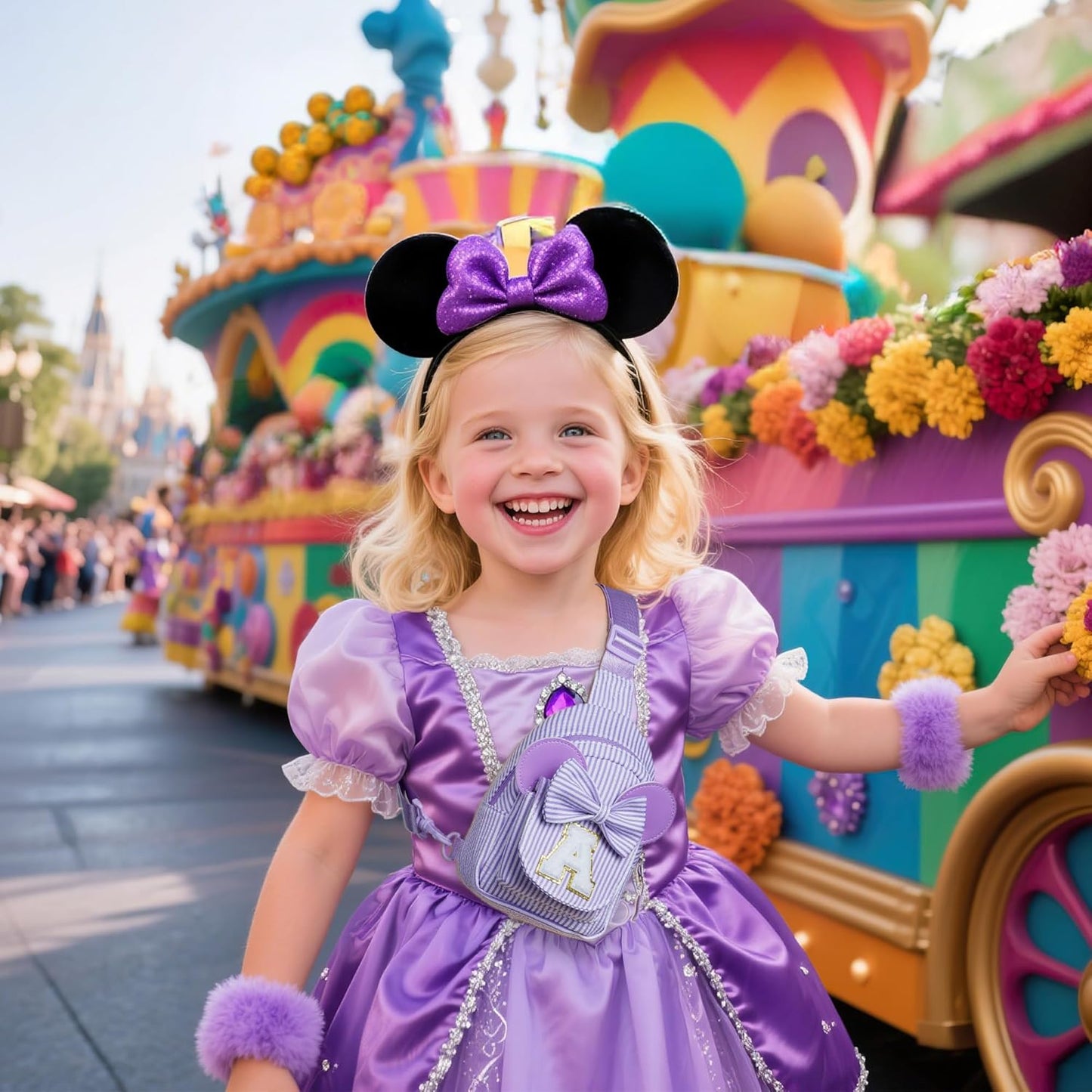 Birthday Gifts for 4 5 6 7 8 9 Year Old Girls - Small Crossbody Bags for Kids Girls 3-10, Initial Small Sling Bag Belt Bag Purse for Girl Kids Daughter Birthday(Purple K)