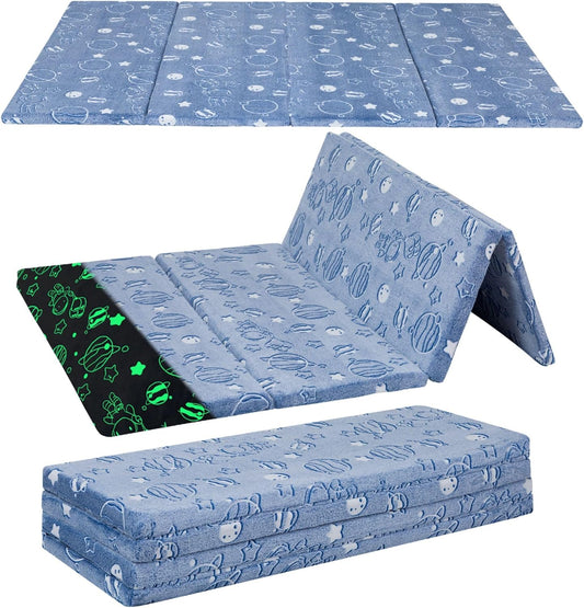 MeMoreCool Kids Floor Futon Mattress Large 6x4 FT, Thicken Foam Tatami Mattress for Children Play Area, Foldable Sleeping Pad Crawling Tatami Mat for Playroom