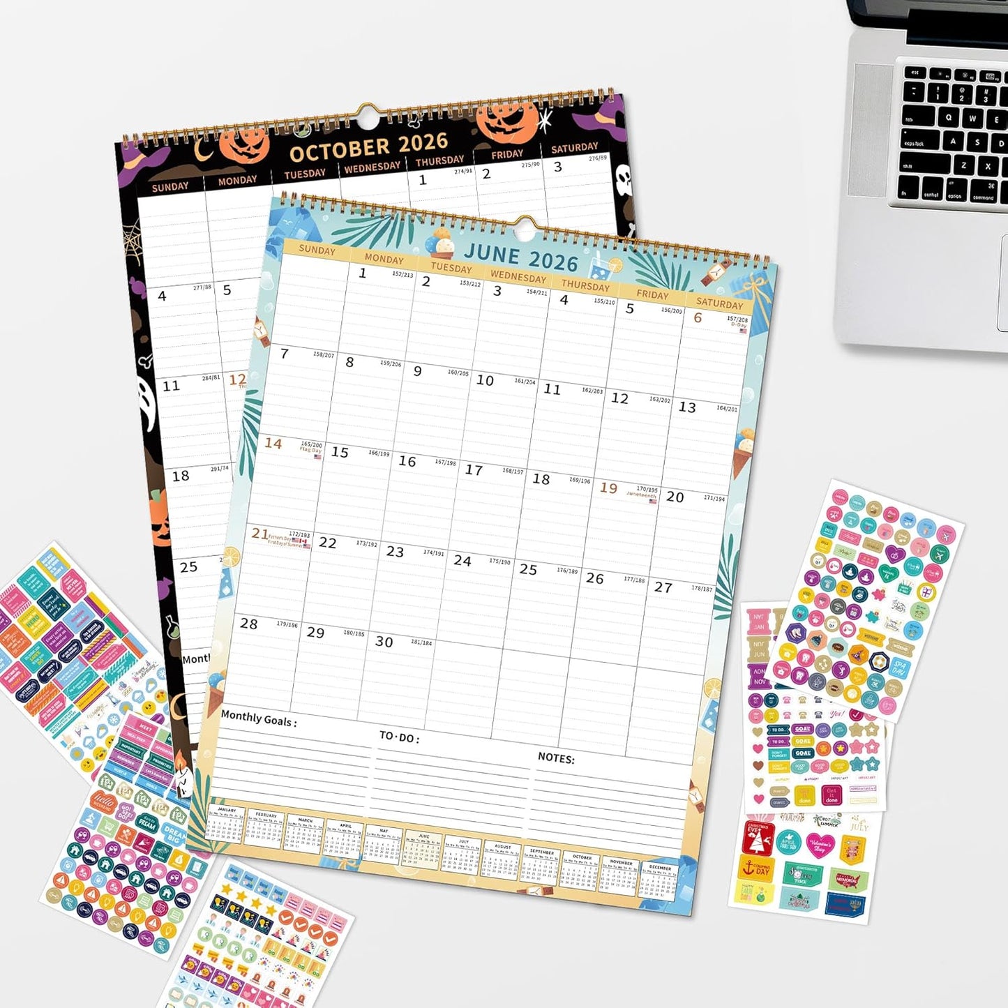 Wall Calendar 2025-2026 Large with Spiral Bound, 18 Month Big Calendar from Jul 2025 to Dec 2026, Vertical Large Monthly Desk Calendar 2025-2026 for Wall, Calendario 2026 (17"x22")