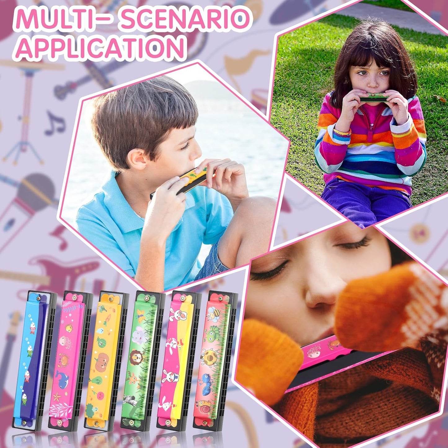 32 Pcs Harmonica, 16 Holes Cartoon Harmonica Toy with Double Row - Perfect for Adult Beginners' Musical Instrument Toy Gift, Birthday Parties, Christmas harmonicas