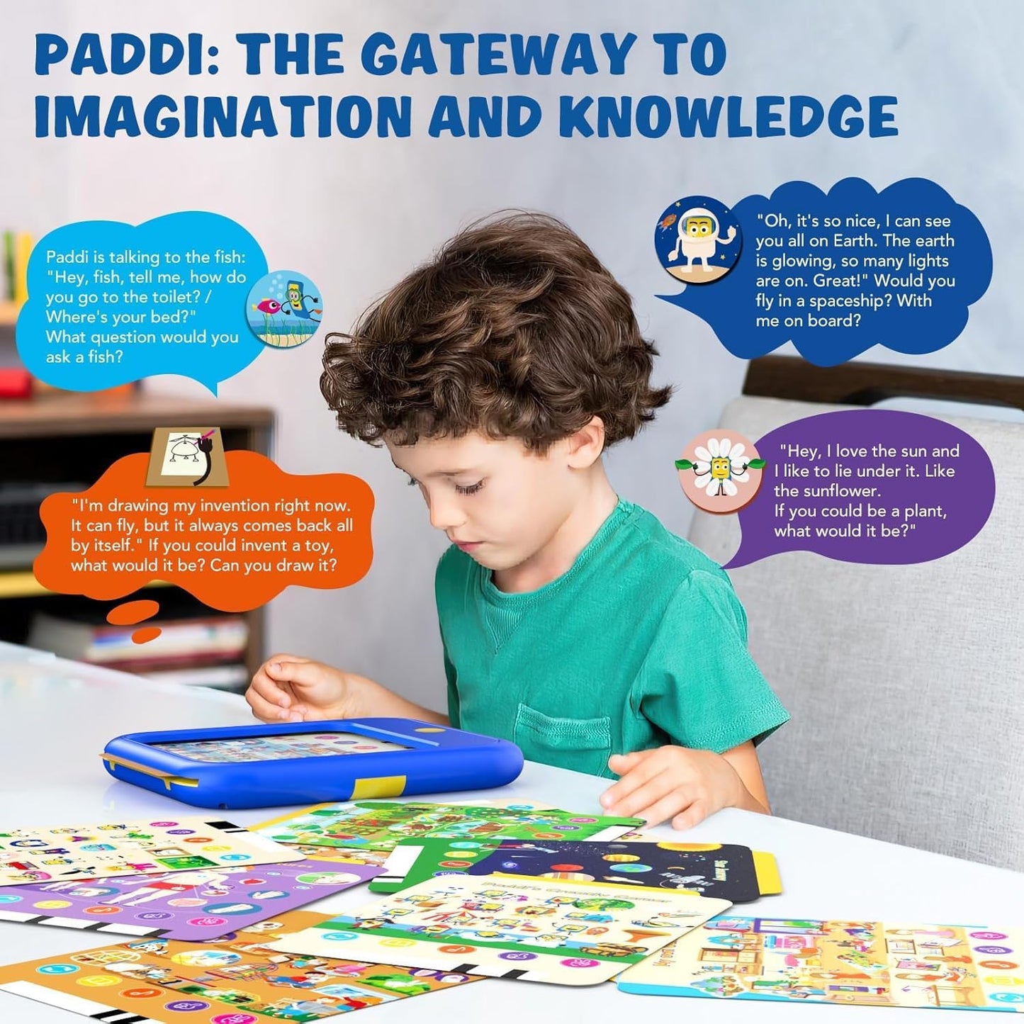 Kids Learning Tablet Educational Learning Pad for Toddlers 2-5 to Learn Alphabets, Numbers, Foods, Time, Music, Talking Cards for Toddlers，Learning Educational Toy Kids Gifts