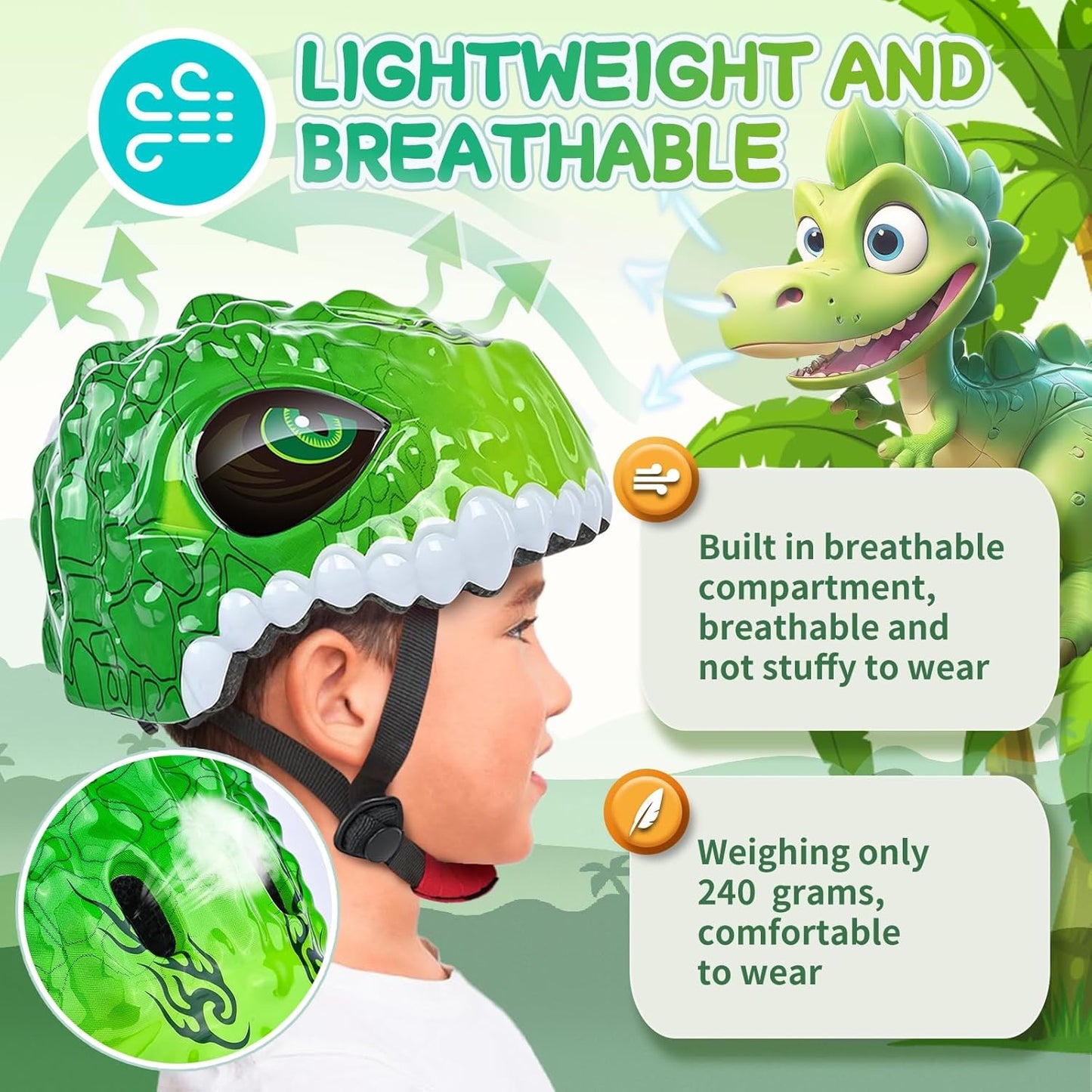 Toddler/Kids Bike Helmet Set for Boys Girls 3D Adjustable Kids Helmet Protective Gear Set Knee Elbow Wrist Pads and Multi-Sports Skateboard Scooter Cycling Roller Balance Bike