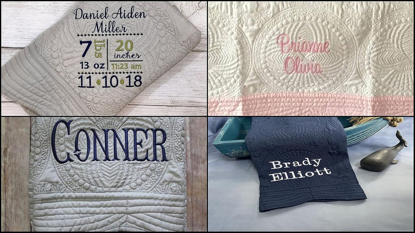 Personalized Baby Quilt Baby Blankets Monogrammed Blankets for Kids Baby Blankets for Boys Girls Embroidered Baby Gifts Christening Baptism