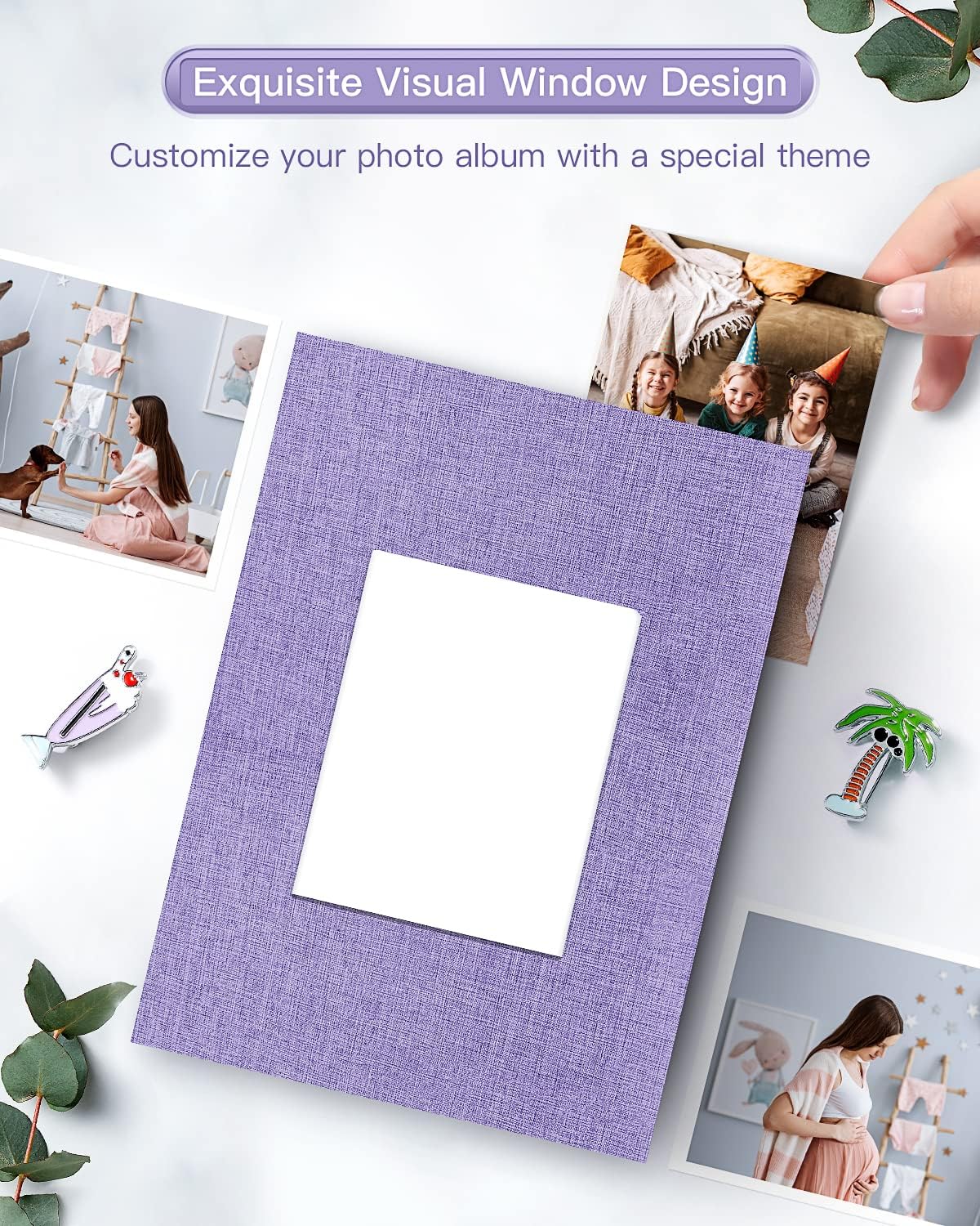 popotop Photo Album 4x6-100 Photos Photo Books with 100 Vertical Pockets,Linen Cover Albums for Family Wedding Anniversary Baby Vacation Pictures