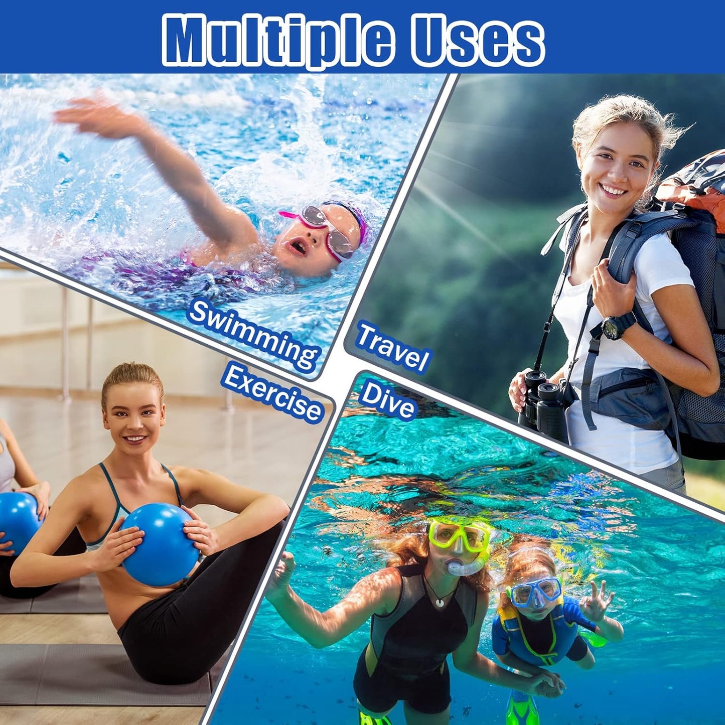 Shappy 2 Pcs Large Travel Laundry Bag Washable Waterproof Wet Dry Large Dirty Clothes Bag Bathing Workout(Solid Black Navy)