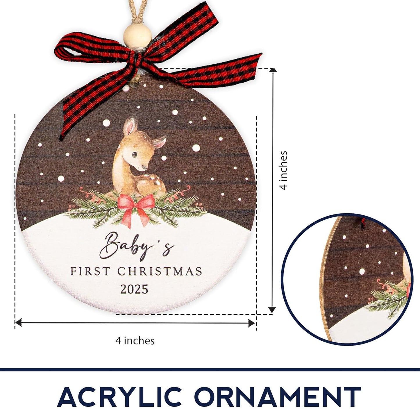 Baby's First Christmas Ornament 2025, New Baby Ornament for Girls Boys, Baby Announcement, Family Tree Xmas Ornament, Baby 1st Christmas Ornaments, Christmas Tree Hanging Decorations, Baby Gift