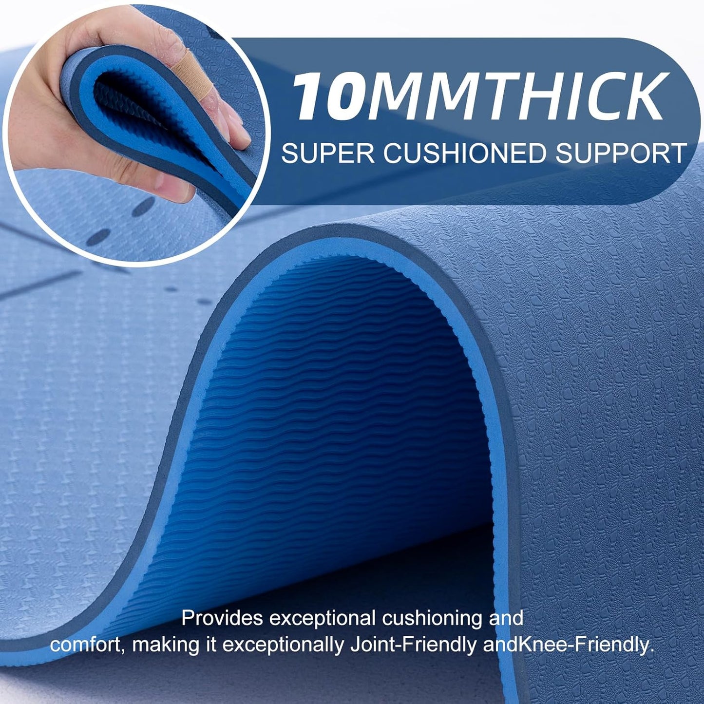 UMINEUX Yoga Mat Extra Thick 1/3'' & 2/5" Non Slip Yoga Mats for Women Eco Friendly TPE Fitness Exercise Mat with Carrying Sling & Storage Bag